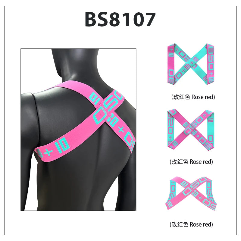 Men's Sexy Shoulder Straps Chest Bondage Elastic Band Muscle Halter Harness Belt Bodysuit for Clubwear And Party Costume