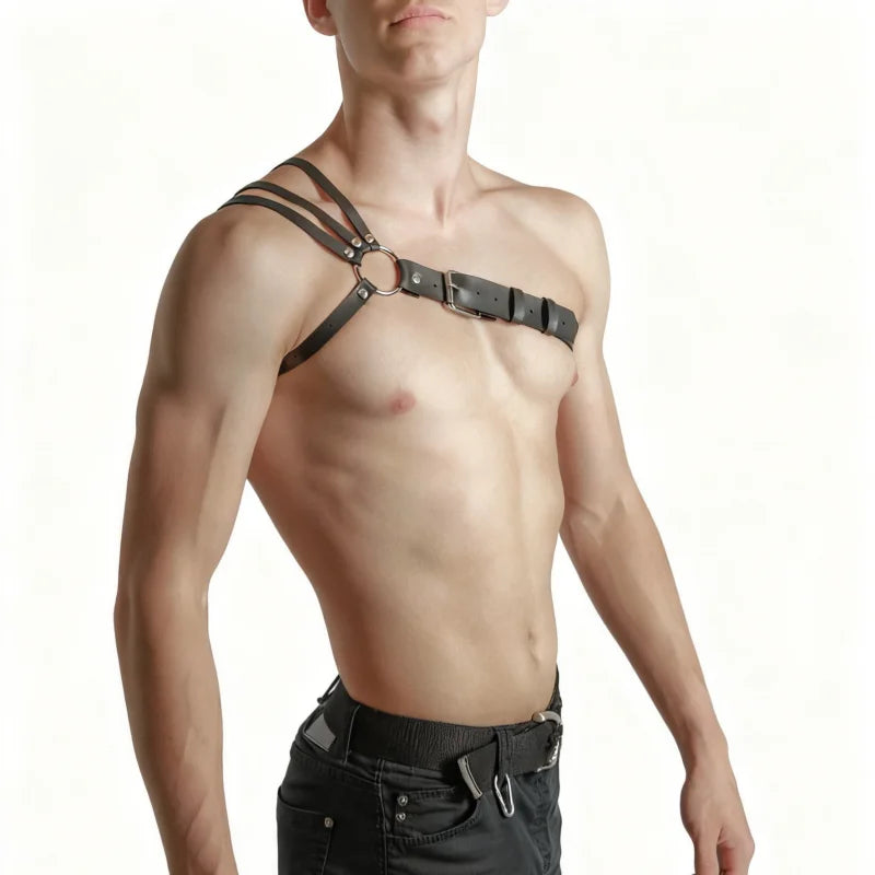 X-shape Men's Chest Harness Chain Belts Sexual Male Leather Body Straps Lingerie Fashion Punk Rave Gay Harness Accessories