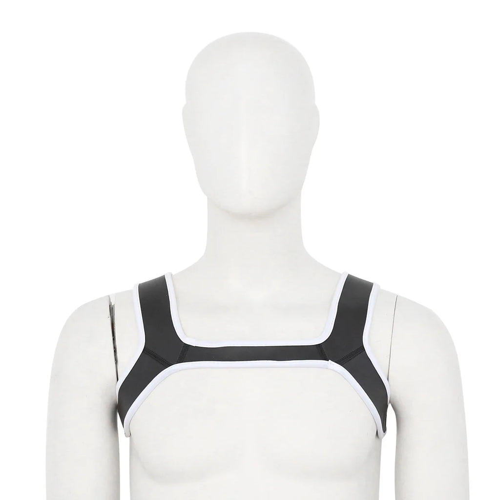 Sexy Men Chest Harness Neoprene Double Shoulder Straps for Carnival Party Caostume Accessories Strap Punk Men Chest Harness Belt