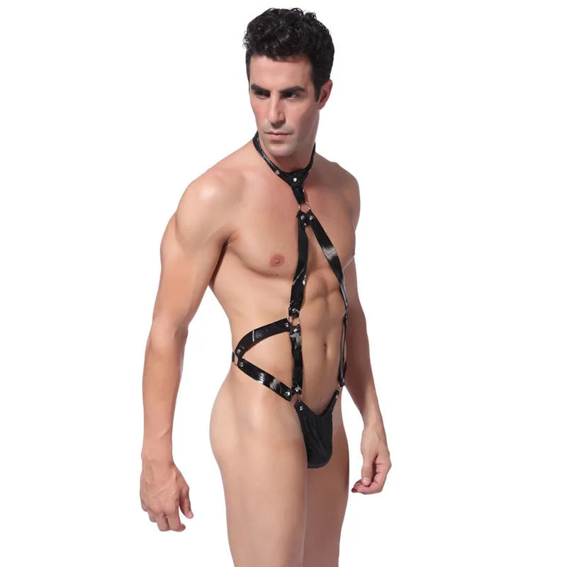 Gay Rave Harness Male Leather Chest Crossed Sexy Lingerie For Men Adult Sex Toys Full Body Bondage Clothes Sexy Party Clubwear