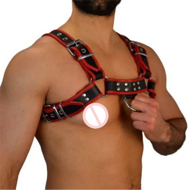 Leather Harness Men Women Gay Body Bondage Clothes Punk Rave Goth BDSM Chest Harness Belts Male Straps Lingerie