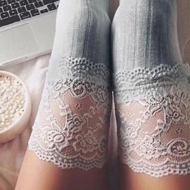 Sexy Over Knee Socks for Women Striped Warm Thigh High Stocking Girls Long Socks Autumn Winter Warm Long Cotton Stocking Medias