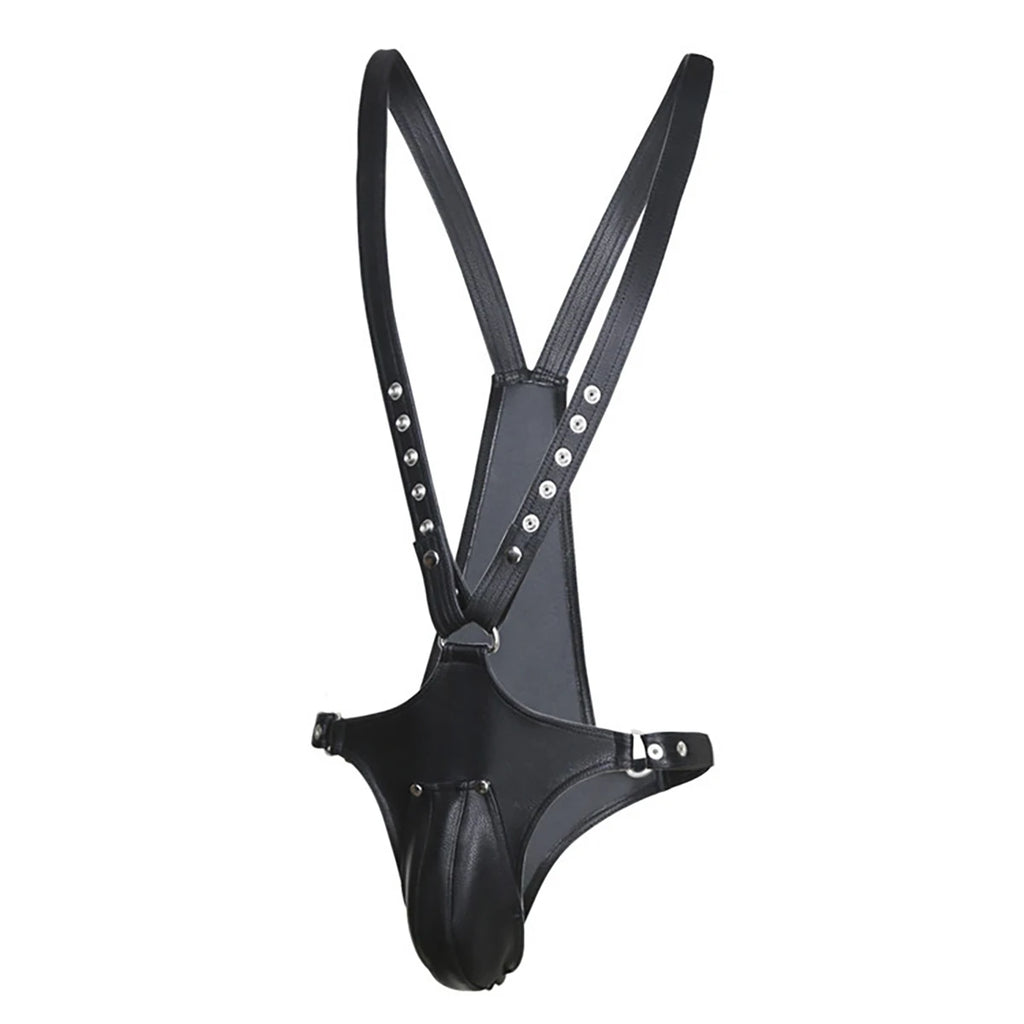 Male harness Underwear Thong Sexy Lingerie Costume Body Straps Leather Fierce man Thongs Clubwear
