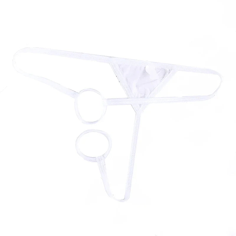 Cock Ring Sexy Thongs For Men Can Open Button G String Men Bikini Underwear Gay Jockstrap Men's Penis Hole Underwear