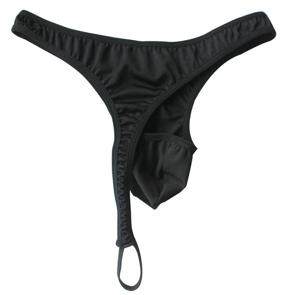 Men Bulge Pouch Thong  Sexy Lingerie  Low Rise Jockstrap G-string T-back Ring Bikini Underwear Briefs Underpants Panties