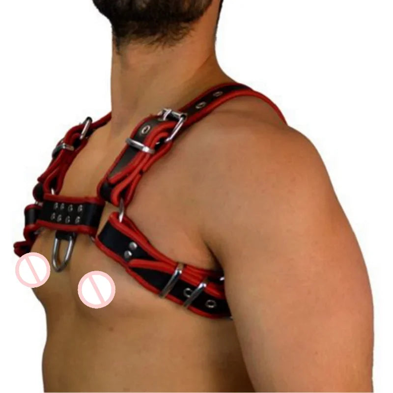 Leather Harness Men Women Gay Body Bondage Clothes Punk Rave Goth BDSM Chest Harness Belts Male Straps Lingerie