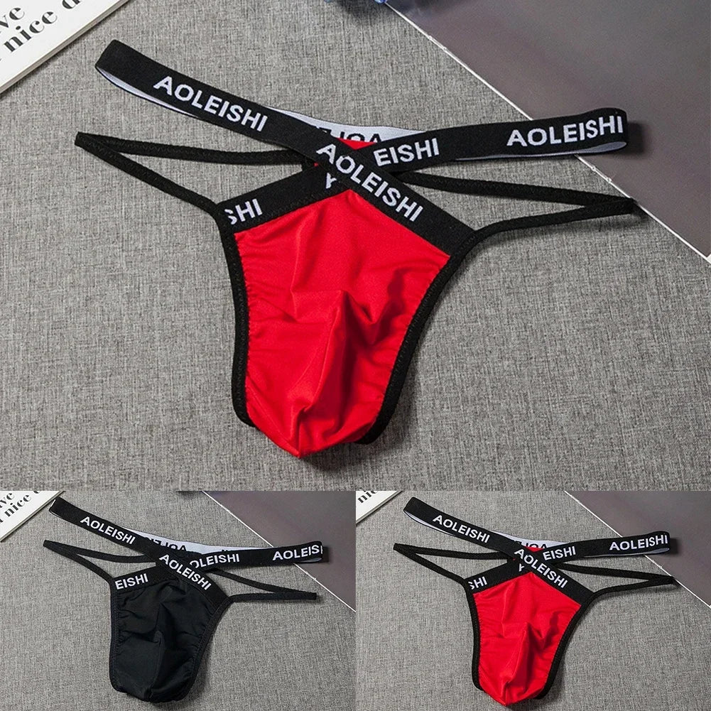Men's Jock Strap Thongs bikini Briefs Breathable G-Strings T-back Panties Men Underwear Low Rise Lingerie Underpants