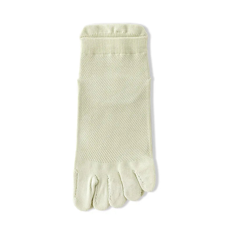 Unisex Toe Socks Men And Women Fingers Sock Breathable Pure Cotton Sports Sock Mesh Deodorant Sweat Absorption Solid Color Socks
