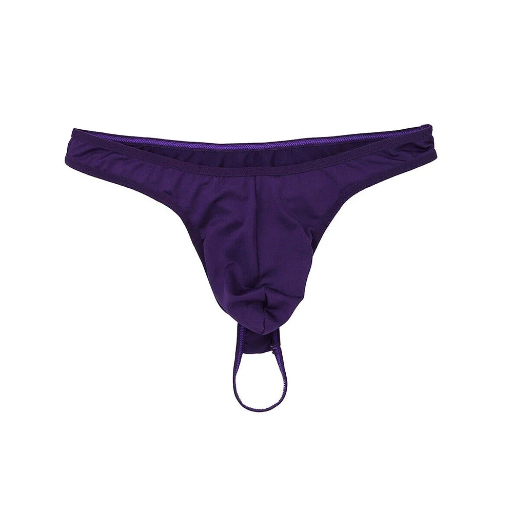 Men Bulge Pouch Thong  Sexy Lingerie  Low Rise Jockstrap G-string T-back Ring Bikini Underwear Briefs Underpants Panties