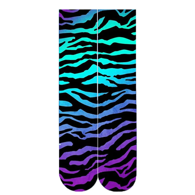 New sexy leopard pattern novelty socks men's fashion home socks women Harajuku happy cartoon 3D printing student play socks