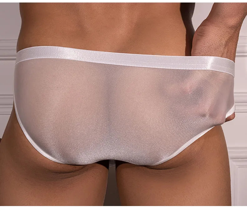Men's Panties Mini Briefs Sexy U Convex Bulge Pouch Sheer See Through Thong Slip Man Underwear Low Waist Porn Gay Wear Underpant