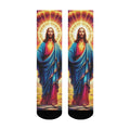 Jesus the Savior Mythology Art Men's Socks Comfortable Warm Retro Fashion Socks Novelty Funny Happy Crew Socks Casual Party Gift