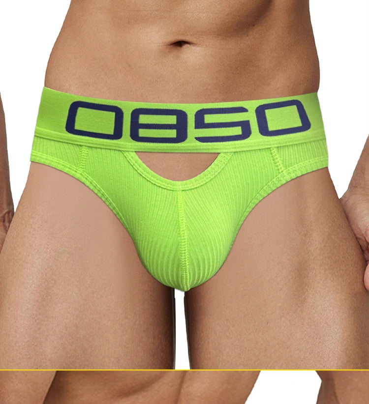 Men's Ribbed Cotton Jockstrap Briefs, Breathable Low Rise Sport Underwear