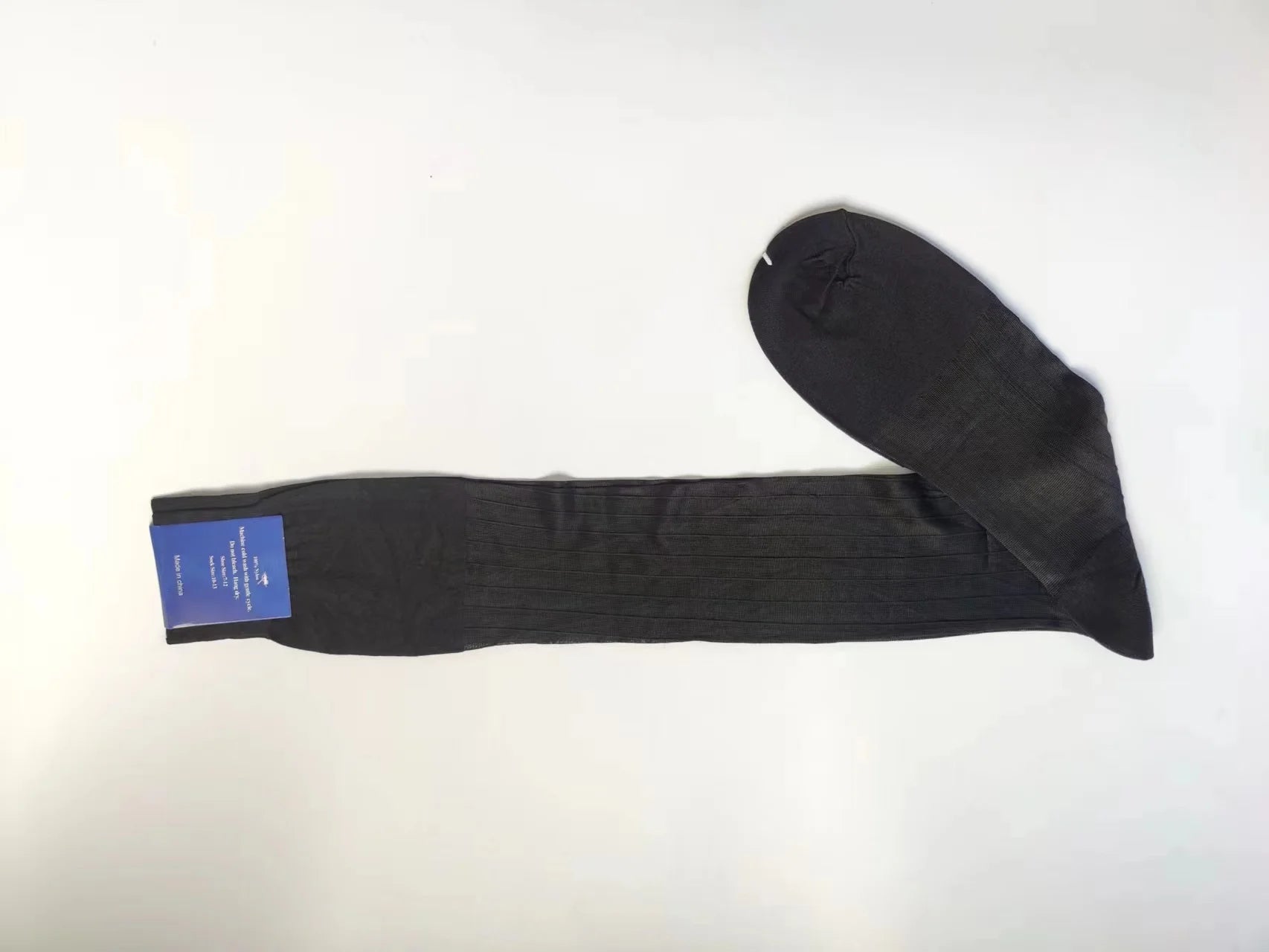 Over Knee High Business Men Socks Sexy Transparent Mesh Plain Stripe Tube Socks Male Ultra-thin Elastic Silky Stockings Men