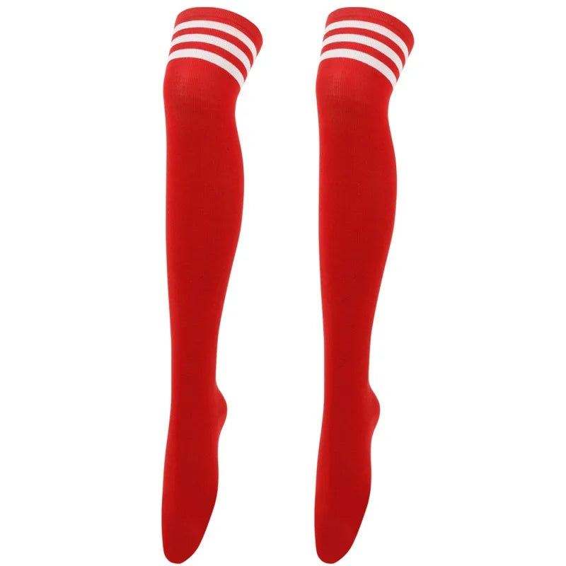 1Pair Striped Long Socks Women Sexy Over Knee Thigh High Socks Over The Knee Stockings Ladies Girls Warm Long Tube Socks ﻿