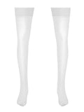 1 Pair Mens Sheer Compression Socks Full-Footed Stockings Glossy Anti-skid Soft Elasticity Band Thigh High Silk Long Stockings
