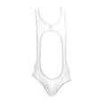 Sexy Mens Cutout U Neck Wrestling Singlet Costume Sleeveless Jockstrap Bodysuit Printed Open Butt Leotard Bodybuilding Fitness