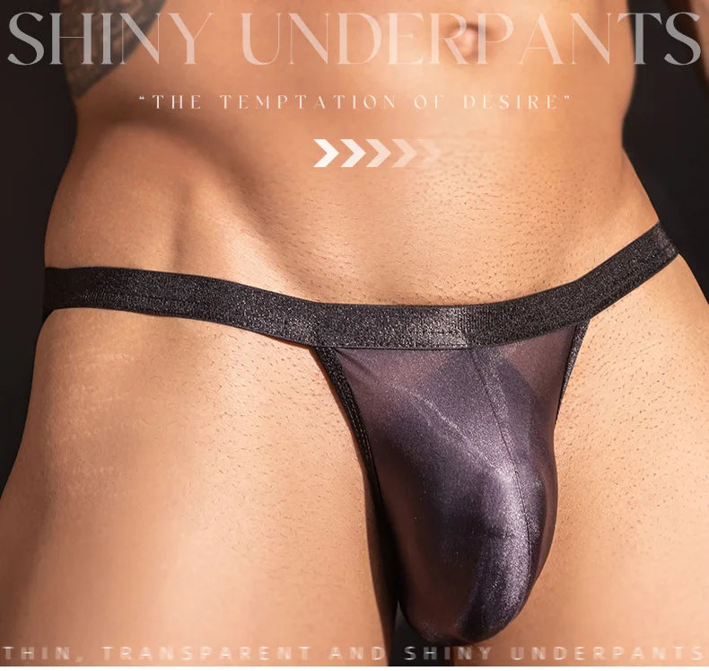 Men's Panties Mini Briefs Sexy U Convex Bulge Pouch Sheer See Through Thong Slip Man Underwear Low Waist Porn Gay Wear Underpant