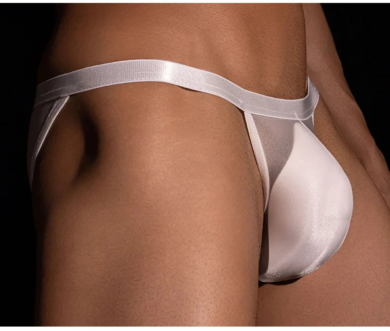 Men's Panties Mini Briefs Sexy U Convex Bulge Pouch Sheer See Through Thong Slip Man Underwear Low Waist Porn Gay Wear Underpant