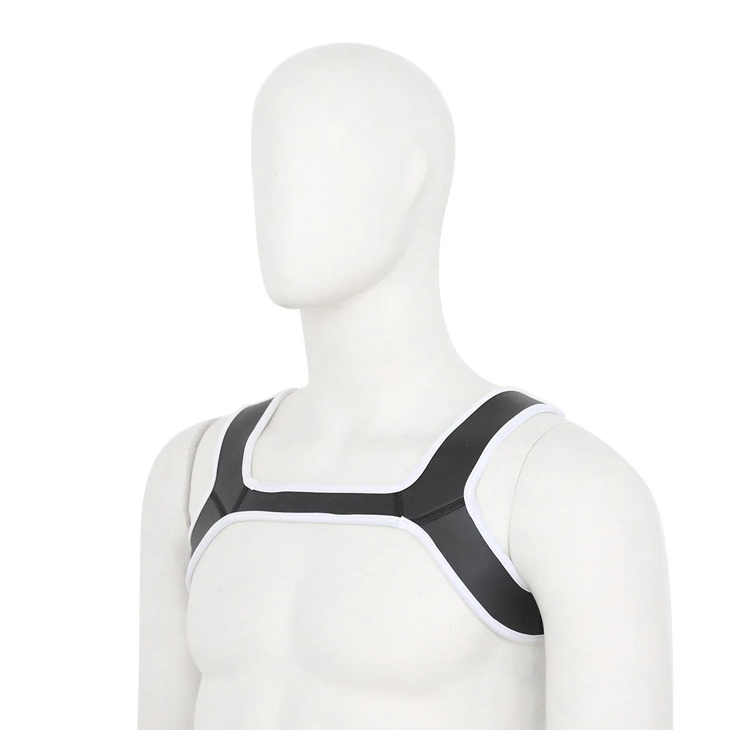 Sexy Men Chest Harness Neoprene Double Shoulder Straps for Carnival Party Caostume Accessories Strap Punk Men Chest Harness Belt