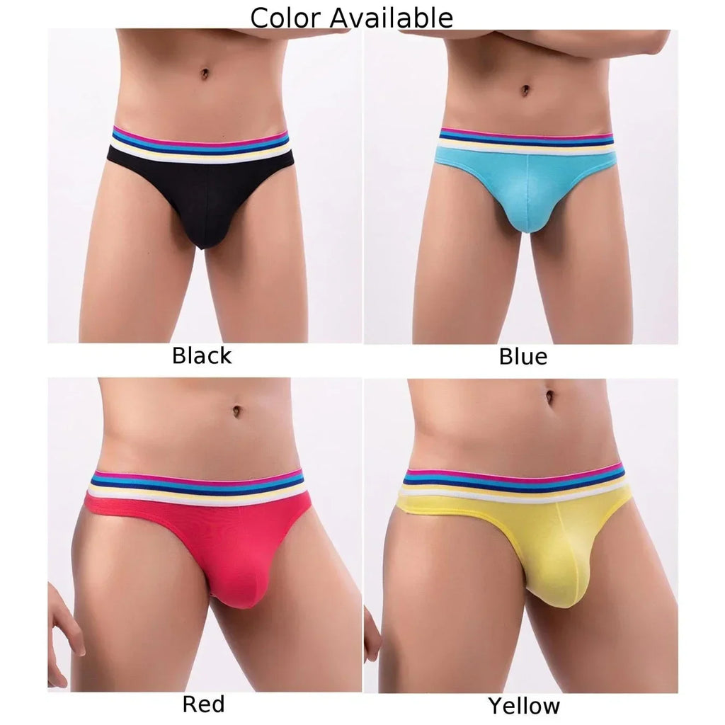 1x Sexy Men's Thongs Cotton Low Waist Bulge Pouch Thongs Underwear  male Underpants Jockstrap Fashion