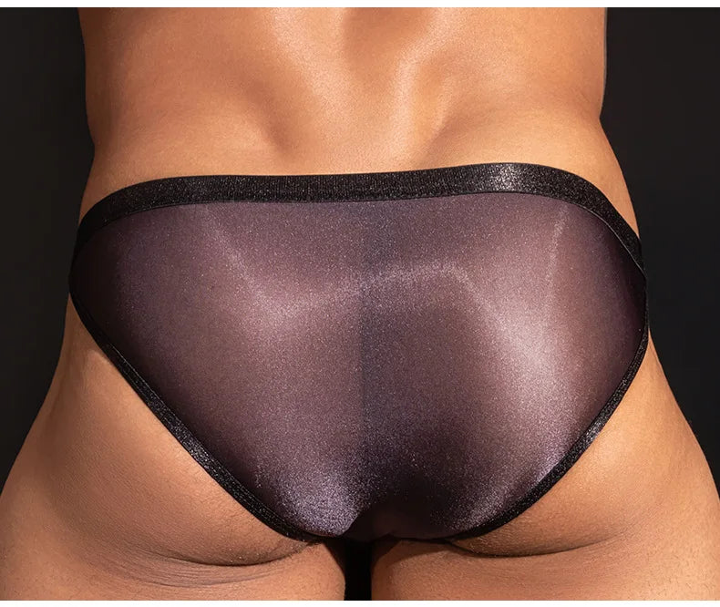 Men's Panties Mini Briefs Sexy U Convex Bulge Pouch Sheer See Through Thong Slip Man Underwear Low Waist Porn Gay Wear Underpant