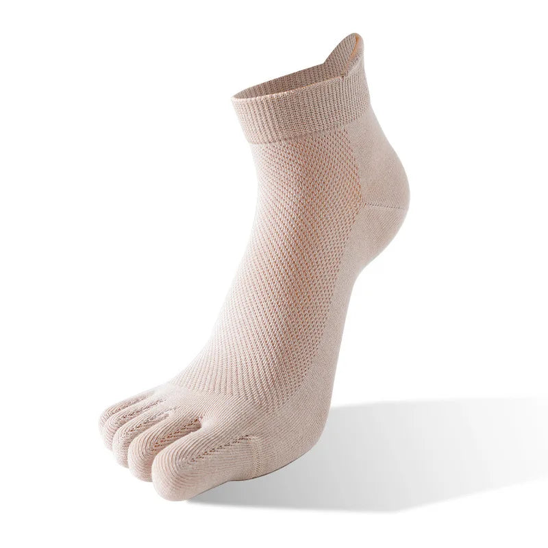 Unisex Toe Socks Men And Women Fingers Sock Breathable Pure Cotton Sports Sock Mesh Deodorant Sweat Absorption Solid Color Socks