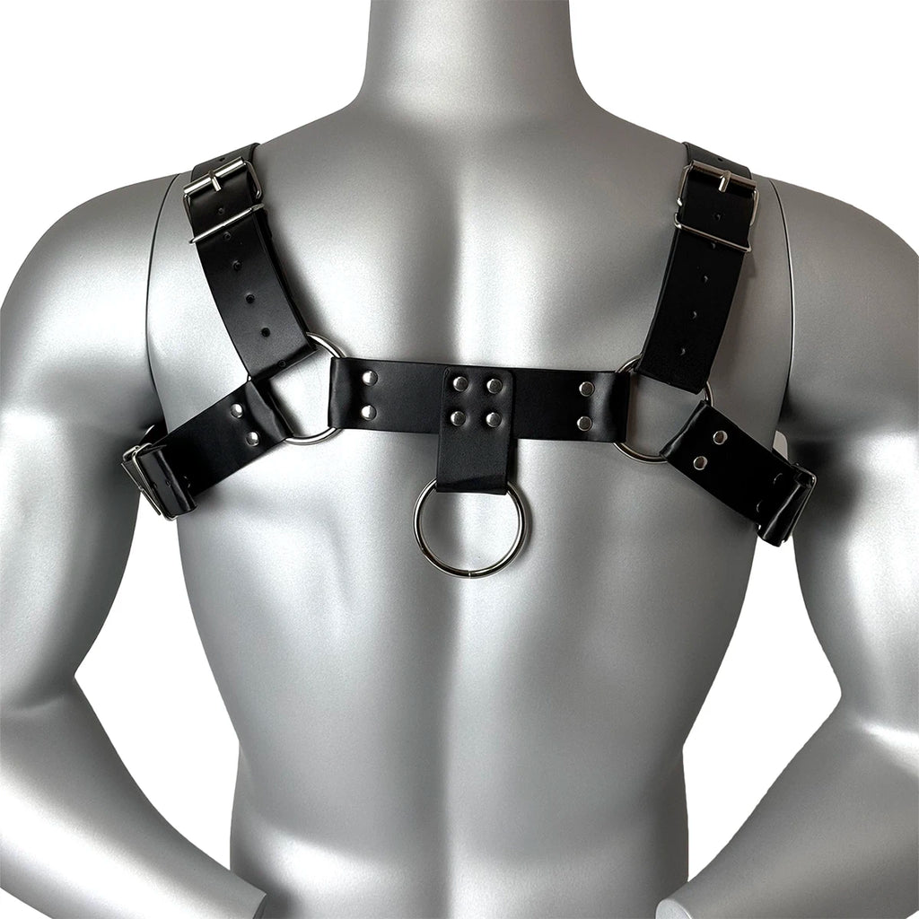 Male Leather Chest Harness Adjustable Lingerie Fetish Gay Clothing Accessories Body Bondage Goth Punk Club Cage Strap for Men