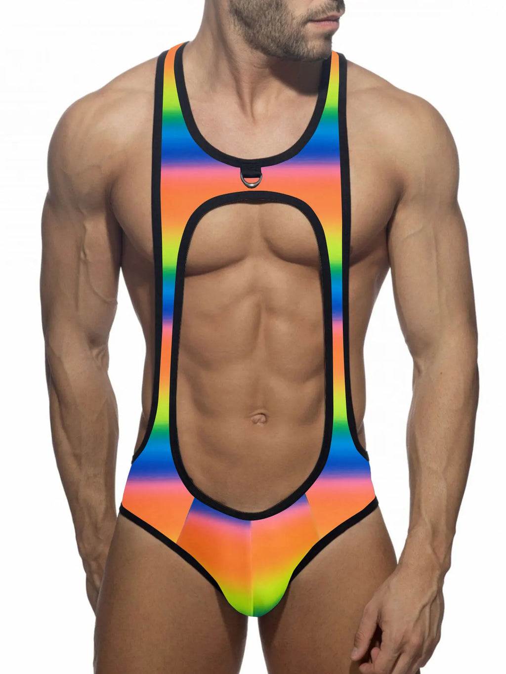 Men's Sexy Nylon Jockstrap Leotard Underwear Wrestling Singlet Bodysuit Breathable Skinny U Convex Suspender Jumpsuits