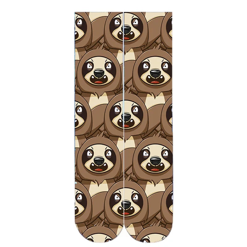 New sexy leopard pattern novelty socks men's fashion home socks women Harajuku happy cartoon 3D printing student play socks