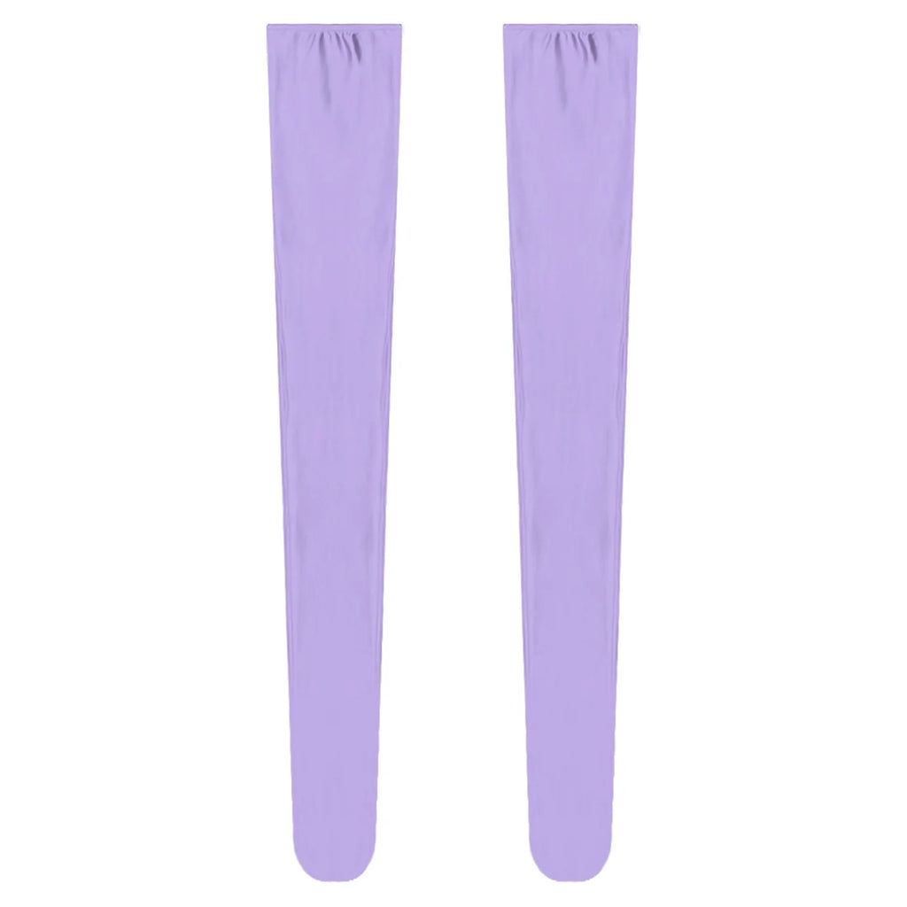 Mens Glossy Thigh High Stockings Solid Oil Shiny Smooth Stretchy Knee High Socks Sexy Sissy Crossdresser Nightclub Clubwear