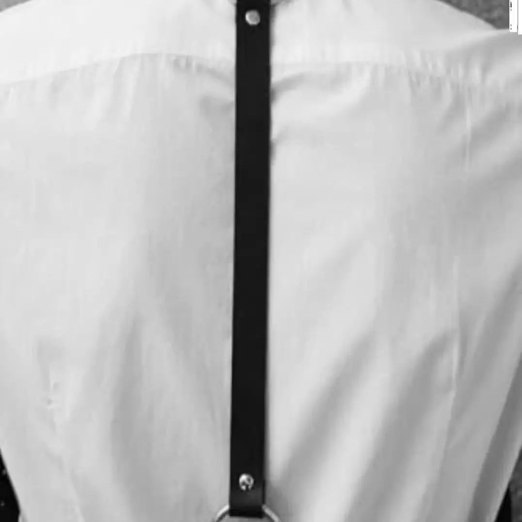 [2411 People Gave Positive Reviews]Men's New Product Strap Straight Down Leather Shirt Strap Chest Strap Functional Punk Strap