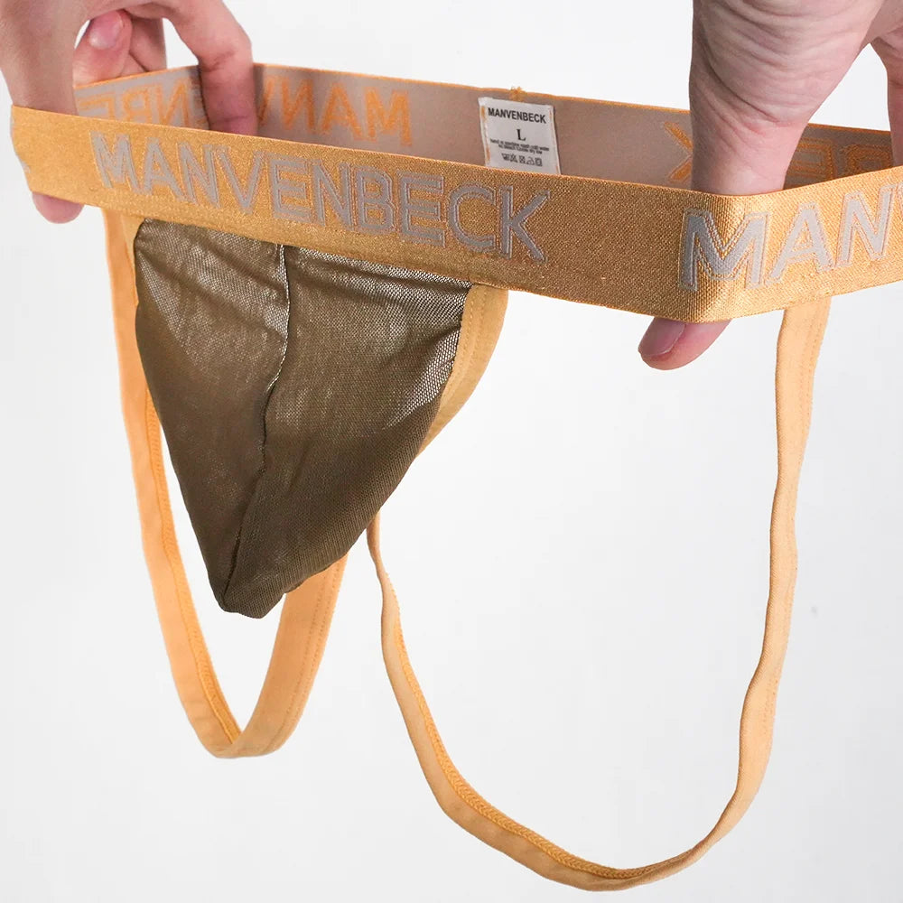 1PC Sexy Men Underwear Panochas Jockstrap T-Back Thongs Cueca Gay Tangas Mens Bikini Brief Nylon Fast Dry As Underwear Swimwear