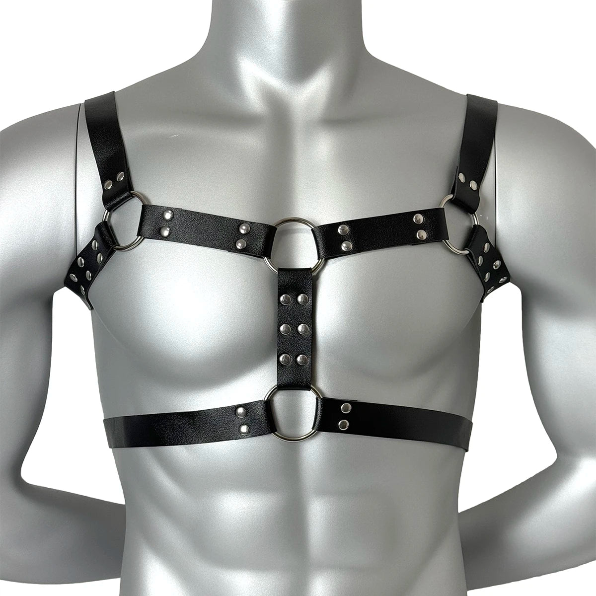 Male Leather Chest Harness Adjustable Lingerie Fetish Gay Clothing Accessories Body Bondage Goth Punk Club Cage Strap for Men