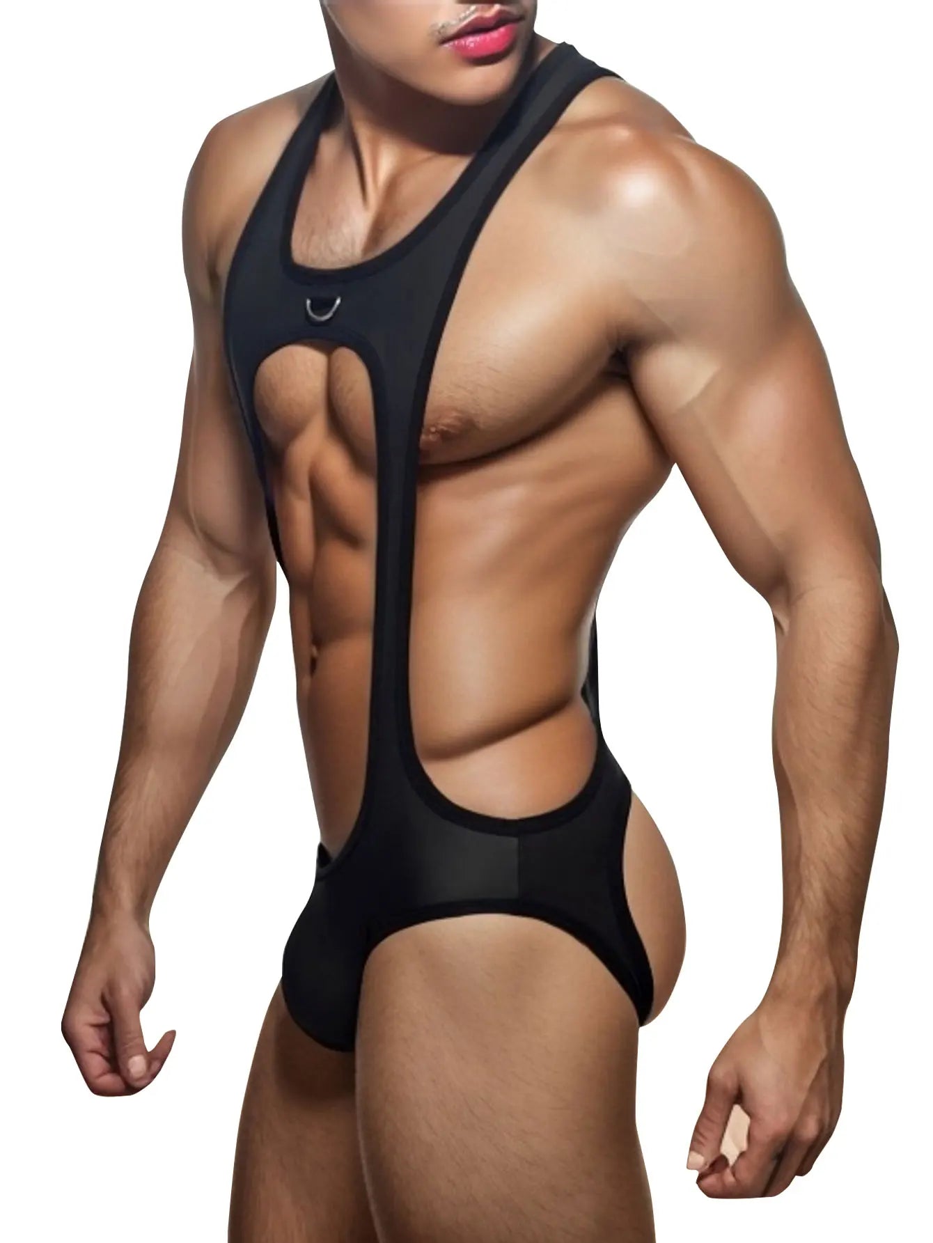 Men's Sexy Nylon Jockstrap Leotard Underwear Wrestling Singlet Bodysuit Breathable Skinny U Convex Suspender Jumpsuits