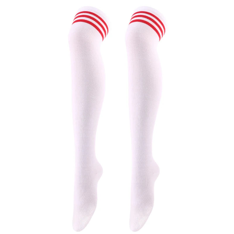1Pair Striped Long Socks Women Sexy Over Knee Thigh High Socks Over The Knee Stockings Ladies Girls Warm Long Tube Socks ﻿