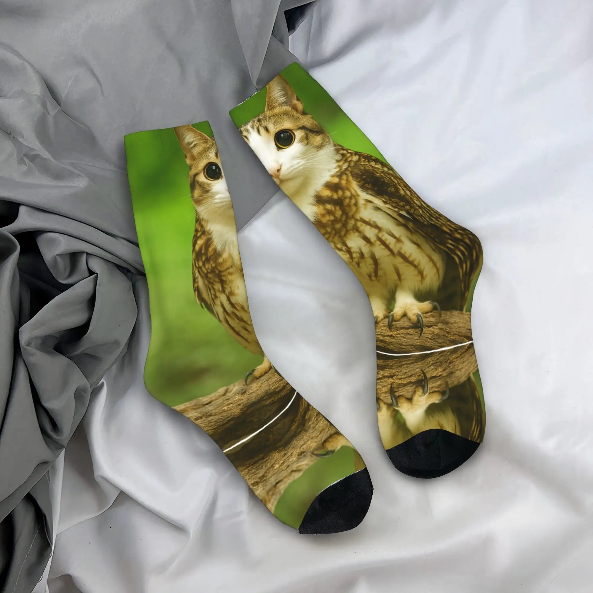 Unisex Men Socks Funny Meowl Meme Cat Owl Meme Brainrot Gen Stockings Winter Harajuku High Quality Socks Sports Anti Skid Socks