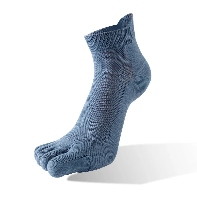 Unisex Toe Socks Men And Women Fingers Sock Breathable Pure Cotton Sports Sock Mesh Deodorant Sweat Absorption Solid Color Socks
