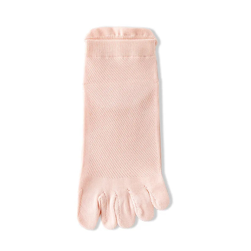 Unisex Toe Socks Men And Women Fingers Sock Breathable Pure Cotton Sports Sock Mesh Deodorant Sweat Absorption Solid Color Socks