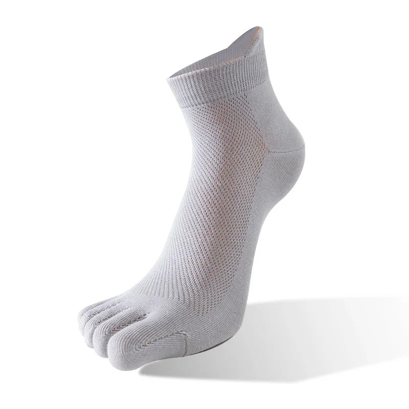 Unisex Toe Socks Men And Women Fingers Sock Breathable Pure Cotton Sports Sock Mesh Deodorant Sweat Absorption Solid Color Socks