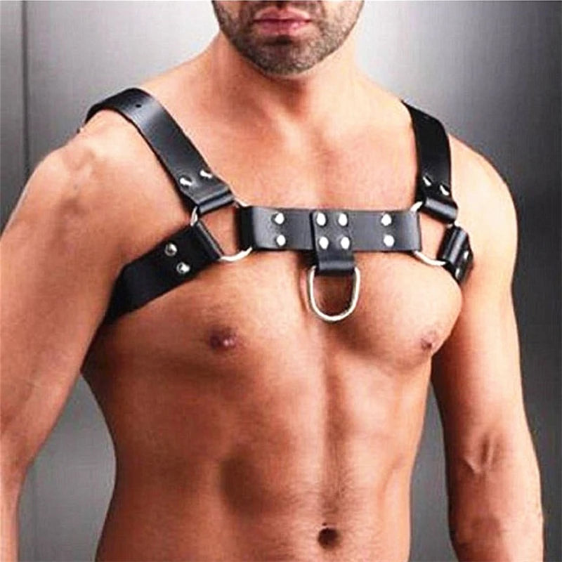 Fetish Men BDSM Chest Harness Belts Rave Gothic Leather Gay Clothes Sexual Body Bondage Harness Straps Male Sexy Erotic Lingerie