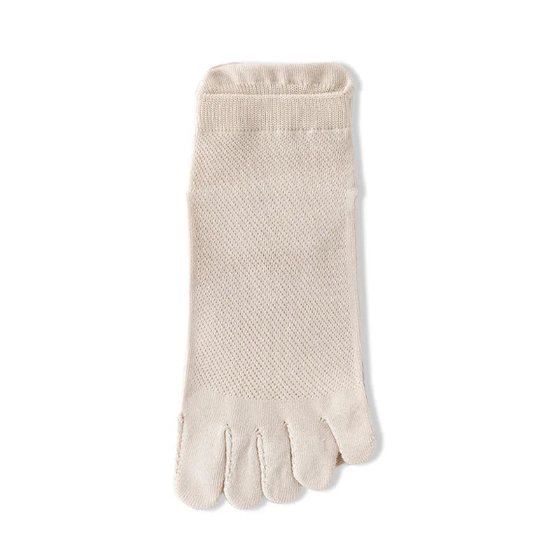 Unisex Toe Socks Men And Women Fingers Sock Breathable Pure Cotton Sports Sock Mesh Deodorant Sweat Absorption Solid Color Socks