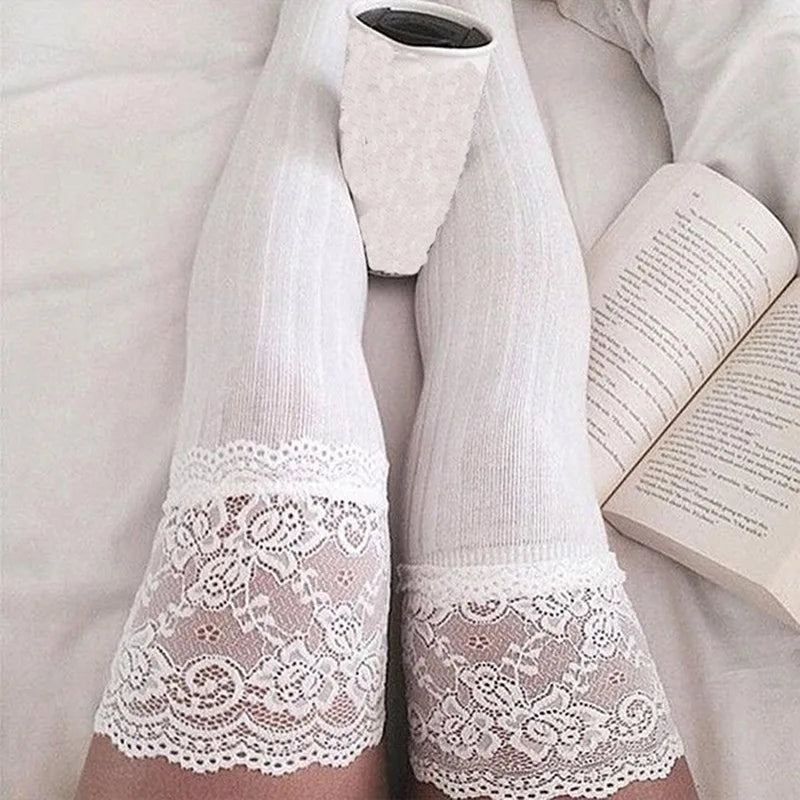 Sexy Over Knee Socks for Women Striped Warm Thigh High Stocking Girls Long Socks Autumn Winter Warm Long Cotton Stocking Medias
