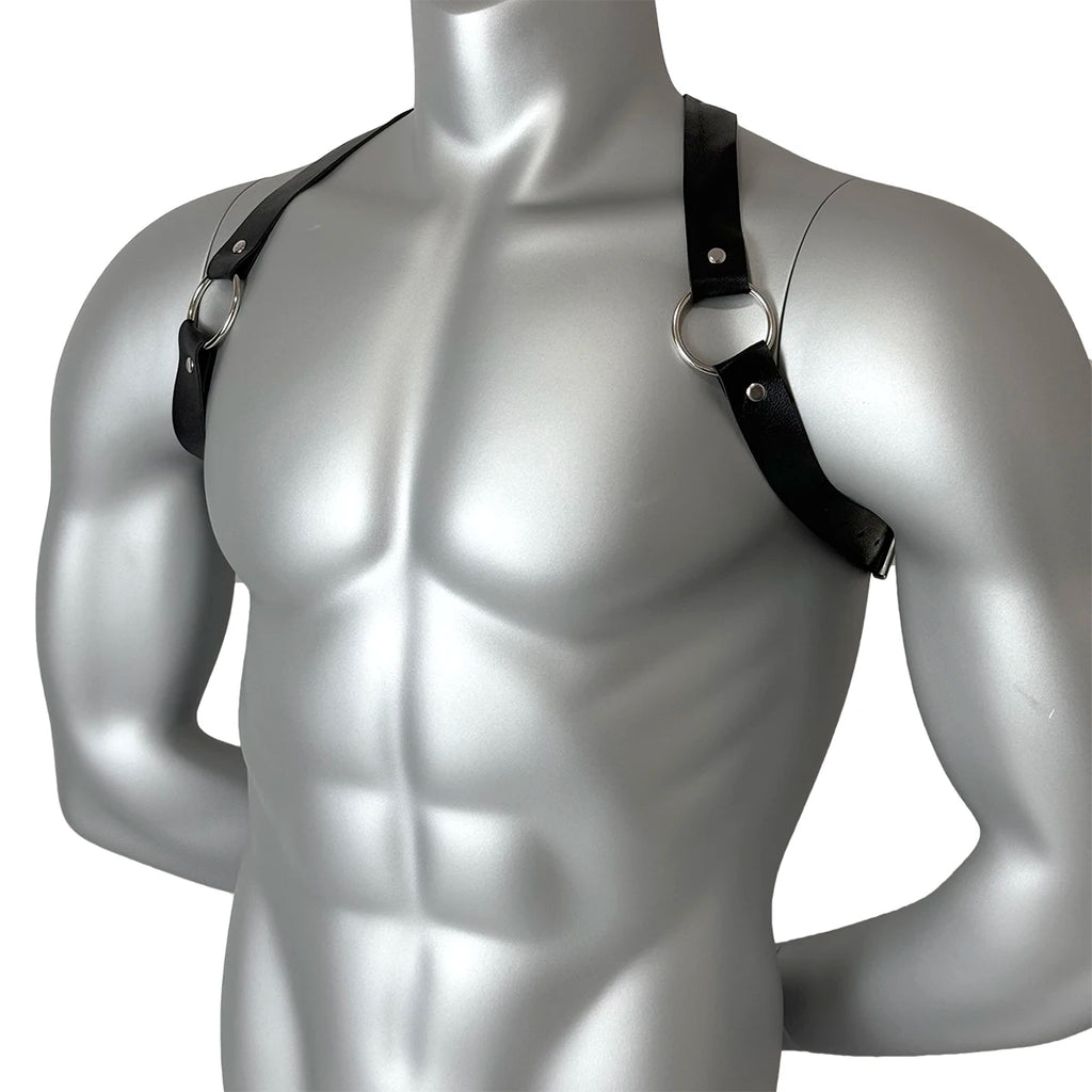Men's Black Leather Straps Adjustable Sexy Fashionable Body Straps Daily Halloween Parties Music Festivals Clothing Accessories